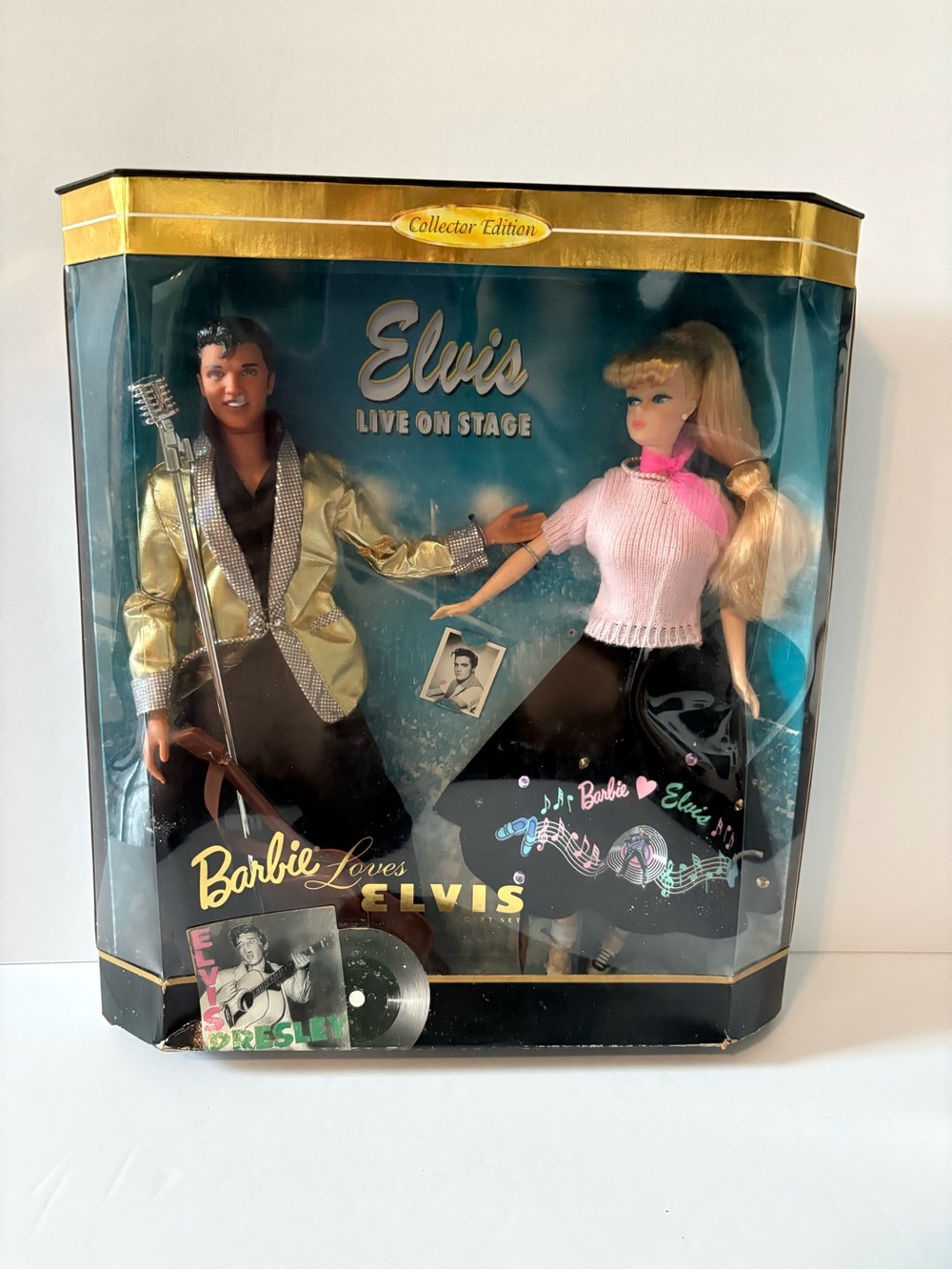 1996 Barbie Loves Elvis Collector Edition Doll Set - Gold & Pink